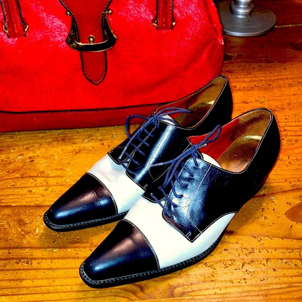 SUPER RARE Meguel Rodryguez “Annie Hall” sz 40 Menswear 2 tone Italian brogues